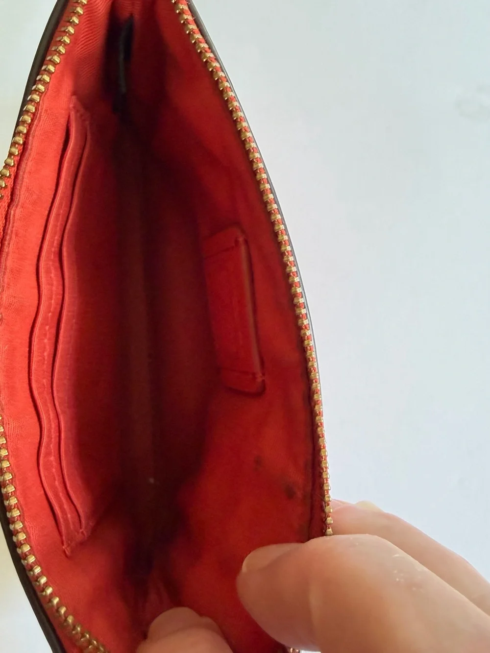 Coach  orange Leather Wristlet Card Case